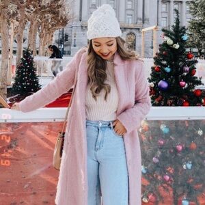 Pink wool coat